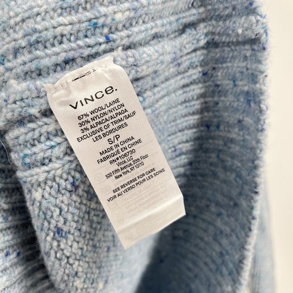 Vince Light Blue V Neck Sweater Knit Wool Alpaca Sz Small - Picture 5 of 6